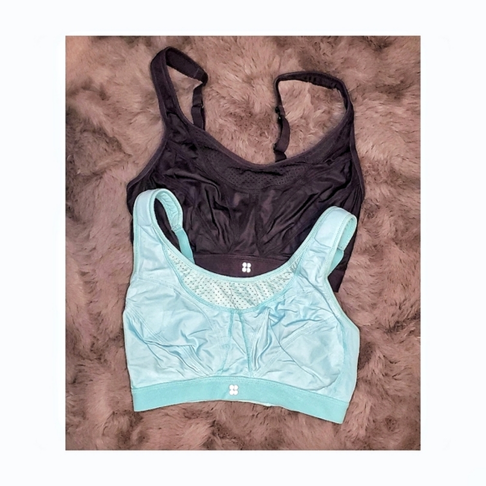 Sweaty Betty London Sports Bras Size 32DD 2 for 1 Colors 1 Blue 1 Black